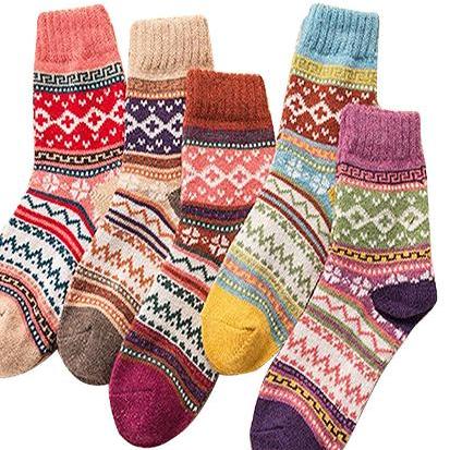 Us 5 Pairs Wool Socks Womens Winter Warm Thick..