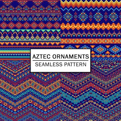 Aztec Ethnic Ornaments Digital Paper Spring..