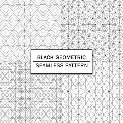 Black Geometric Digital Paper Spring Digital Paper..