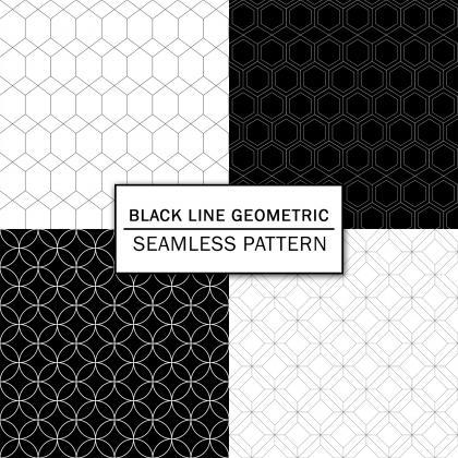 Black Line Geometric Digital Paper Spring Digital..