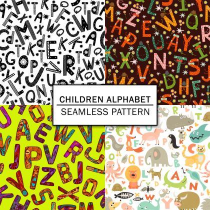 Children Alphabet Digital Paper Spring Digital..