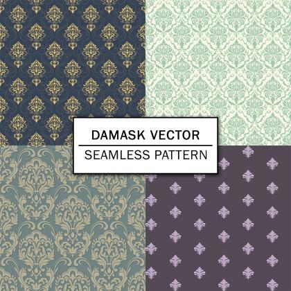 Damask Vector Digital Paper Spring Digital Paper..