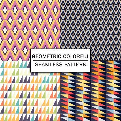 Geometric Colorful Digital Paper Spring Digital..