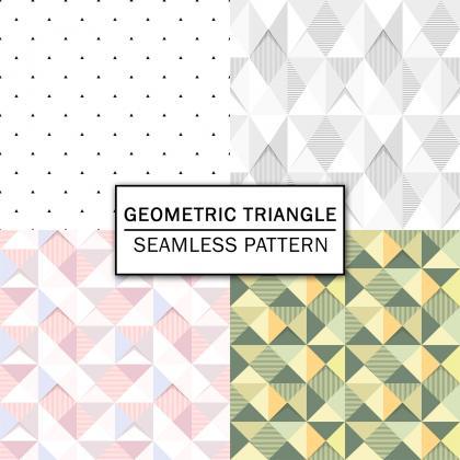 Geometric Triangle Digital Paper Spring Digital..