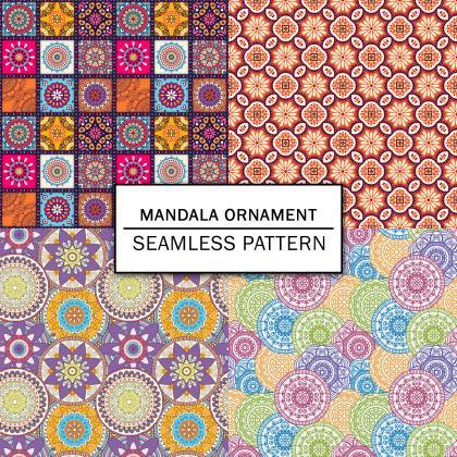 Mandala Ornament Digital Paper Spring Digital..