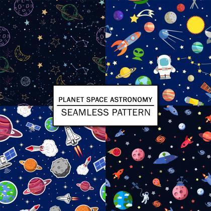 Planet Space Astronomy Digital Paper Spring..