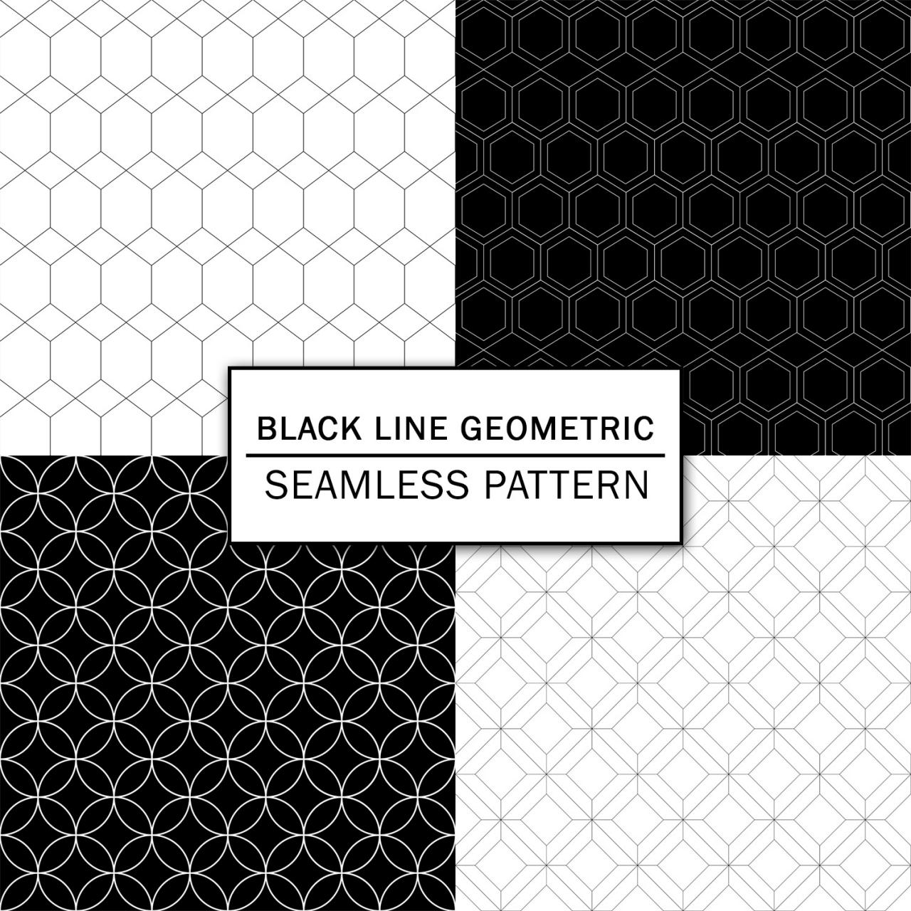 Black Line Geometric Digital Paper Spring Digital Paper Scrapbooking Paper Set Digital Paper Pack Digital Downloads
