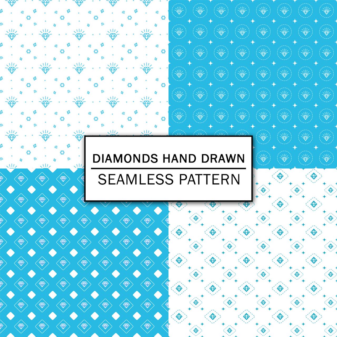 Diamonds Hand Drawn Digital Paper Spring Digital Paper Scrapbooking Paper Set Digital Paper Pack Digital Downloads