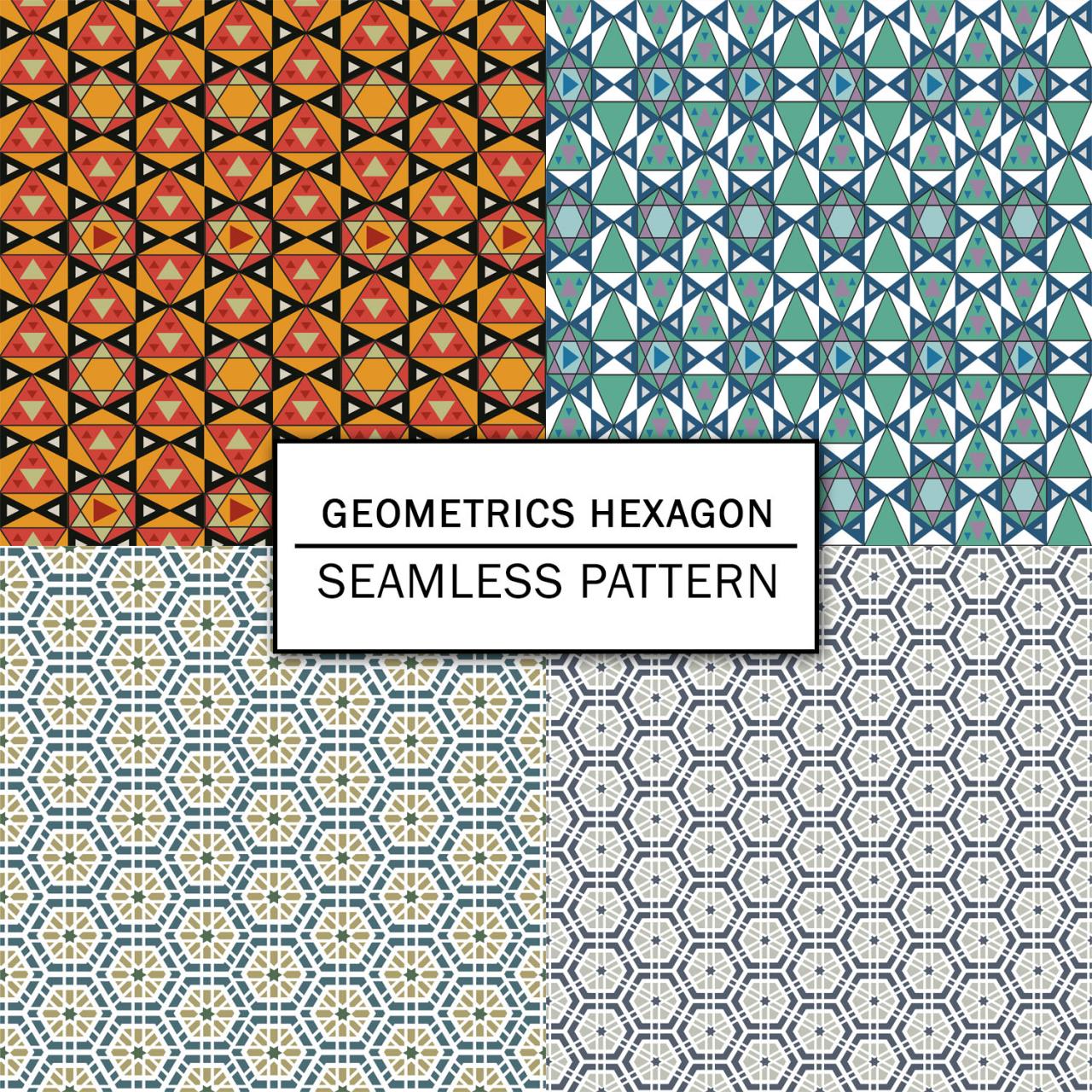 Geometrics Hexagon Digital Paper Spring Digital Paper Scrapbooking Paper Set Digital Paper Pack Digital Downloads