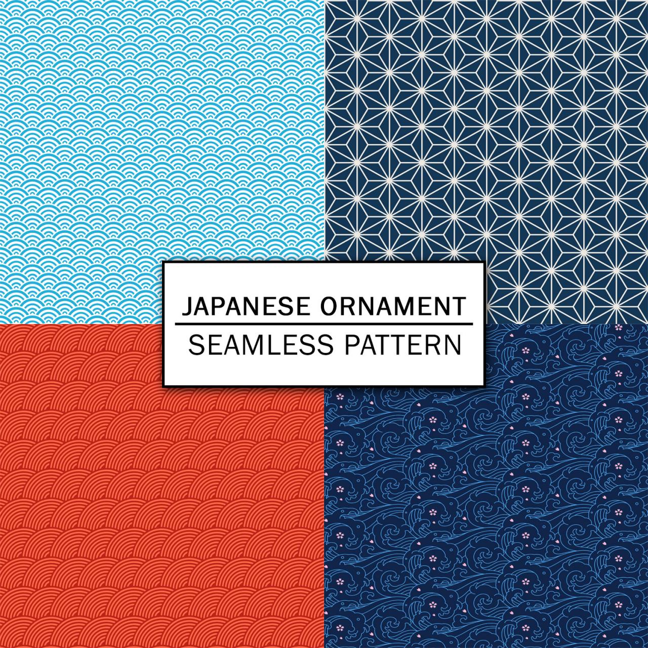 Japanese Ornament Digital Paper Spring Digital Paper Scrapbooking Paper Set Digital Paper Pack Digital Downloads