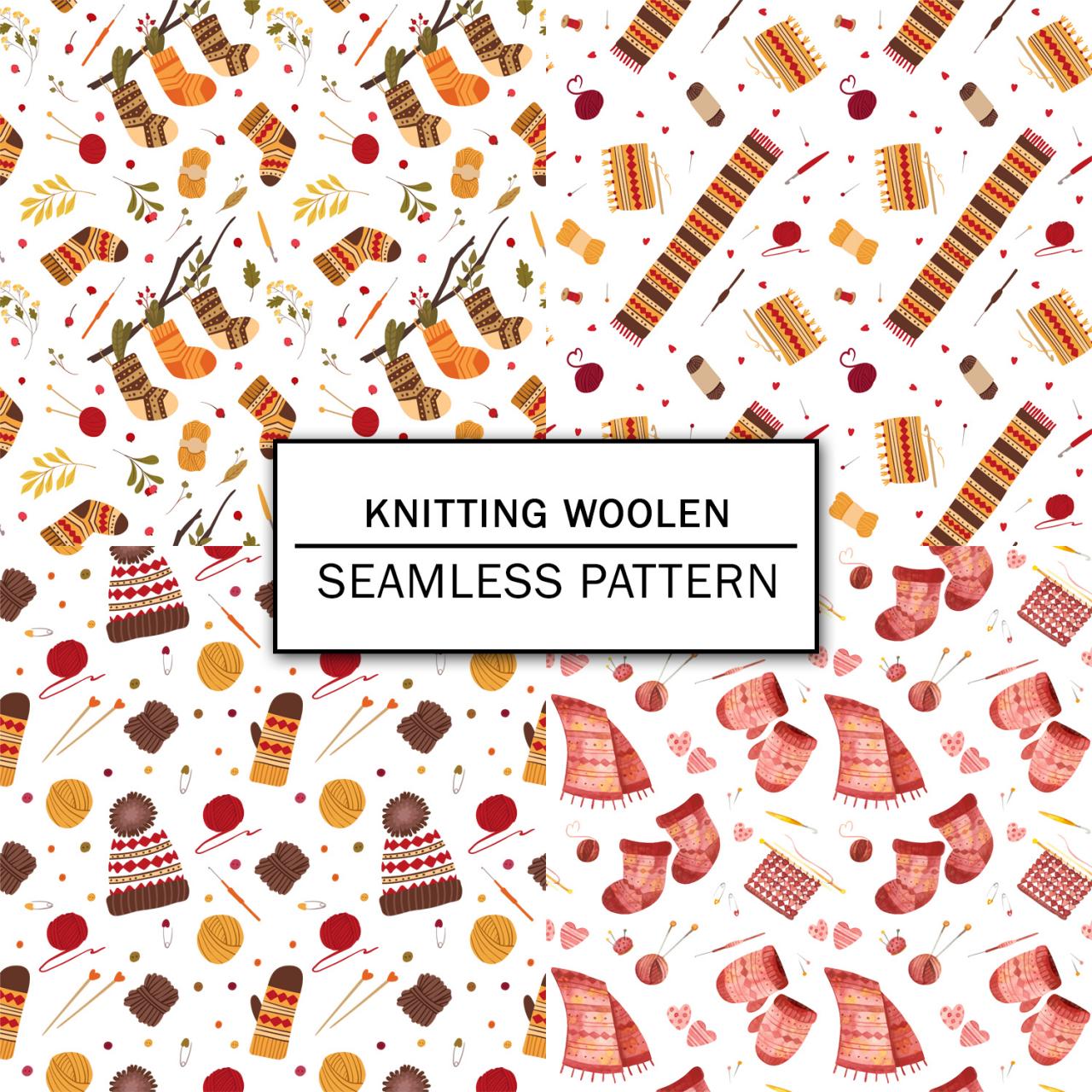 Knitting Woolen Digital Paper Spring Digital Paper Scrapbooking Paper Set Digital Paper Pack Digital Downloads