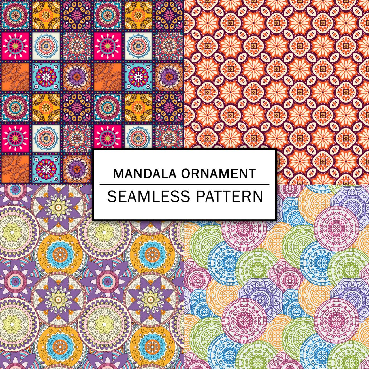Mandala Ornament Digital Paper Spring Digital Paper Scrapbooking Paper Set Digital Paper Pack Digital Downloads