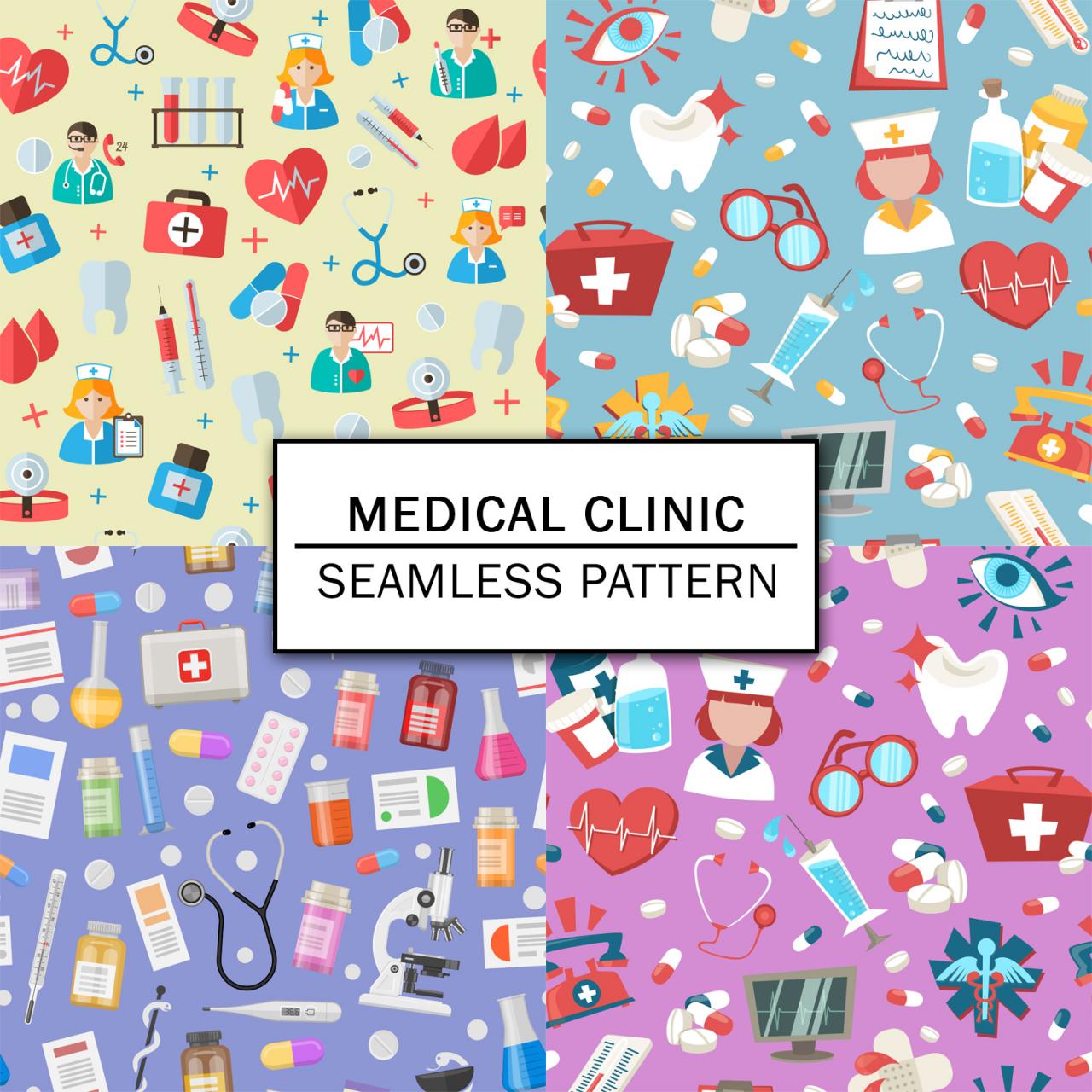 Medical Clinic Digital Paper Spring Digital Paper Scrapbooking Paper Set Digital Paper Pack Digital Downloads