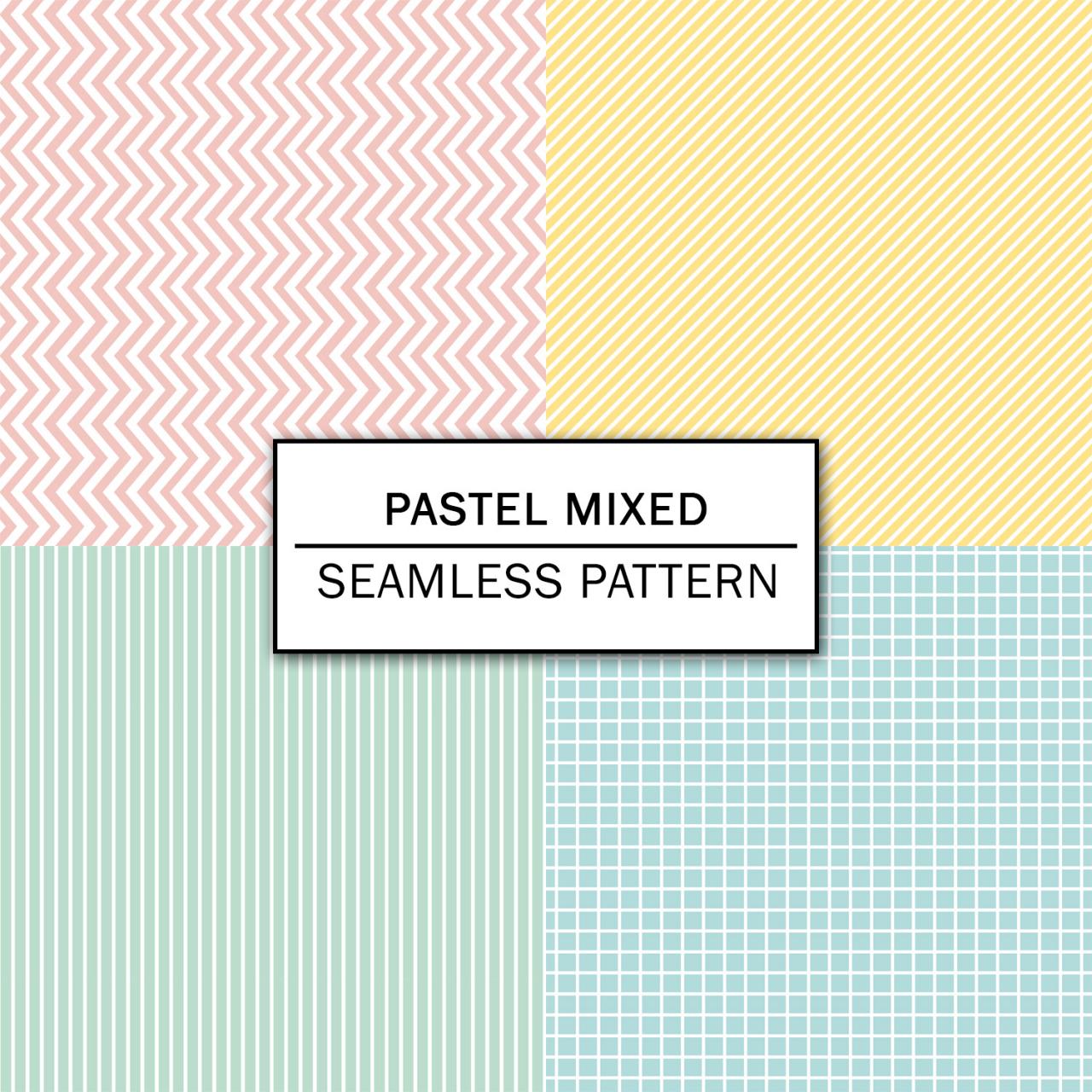 Pastel Mixed Digital Paper Spring Digital Paper Scrapbooking Paper Set Digital Paper Pack Digital Downloads