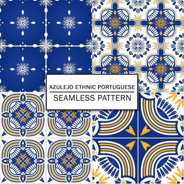 Azulejo Ethnic Portuguese Digital Paper Spring Digital Paper Scrapbooking Paper Set Digital Paper Pack Digital Downloads